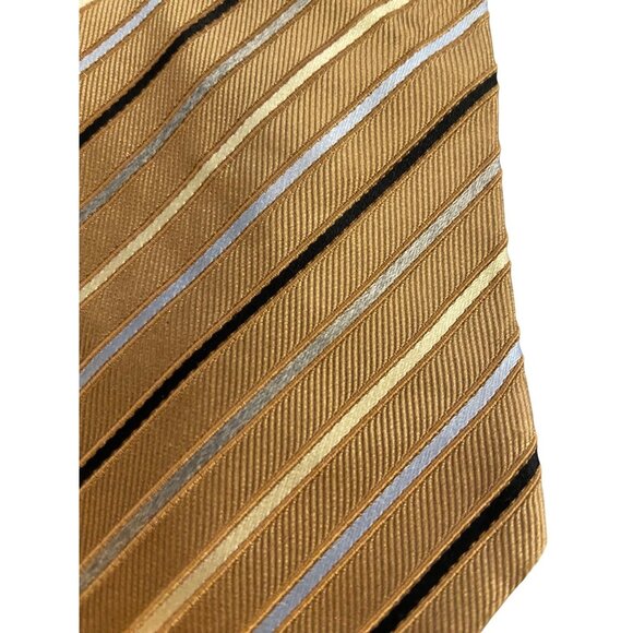 Hugo Boss & Pal Zileri Mens Silk Ties-Brown/Beige, Lavender Striped Made N Italy - Picture 2 of 9